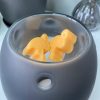 Single Black Frosted Wax Melt Burner with Flamingo Wax Melts